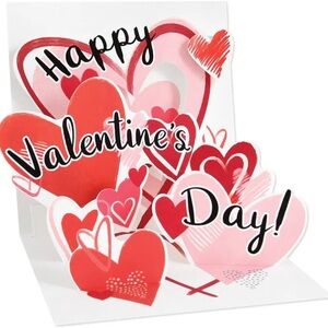 Valentine's Day Pop-Up Card with Red and Pink Hearts